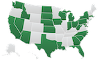 Electronic Lien and Title States - Virginia, North Carolina, California, Florida and Georgia.