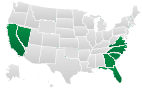 Electronic Lien and Title States - South Carolina, North Carolina, California, Florida and Georgia.